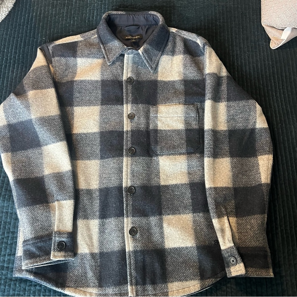 Banana Republic Men’ Heritage Blue And Gray Shirt Jacket